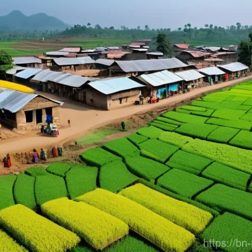 Home 29 지역개발 도시계획과의 차이점 - **Prompt 1: Rural Progress and Community Spirit**
A wide-angle, realistic photo capturing a vibr...
