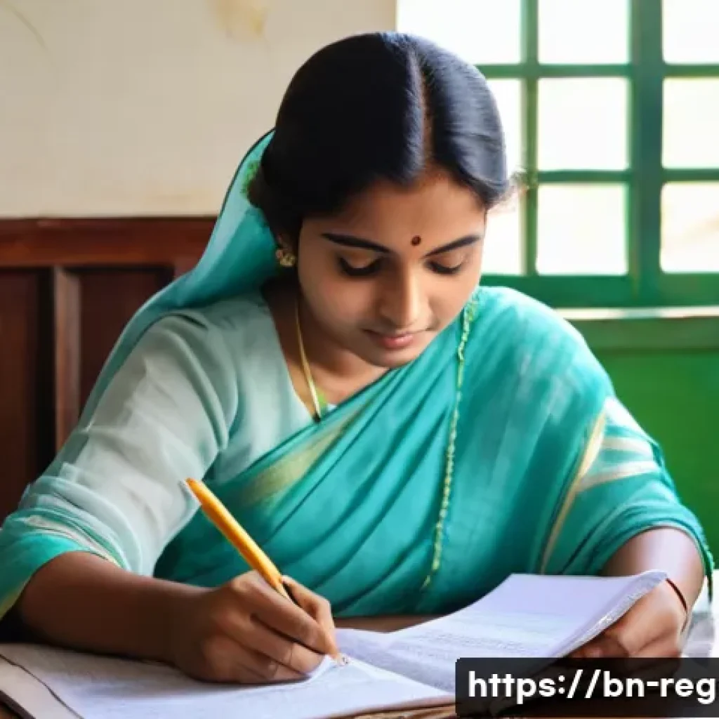 지역개발 공무원 시험 준비법 - **Prompt:** A focused young Bangladeshi woman, in her early twenties, dressed respectfully in a mode...